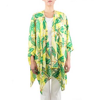 Women's Nina Leonard Floral Open-Front Kimono