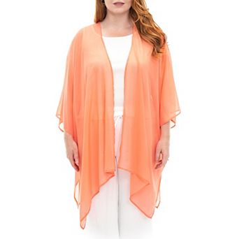 Women's Nina Leonard Floral Open-Front Kimono