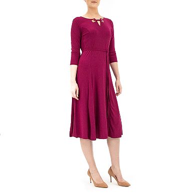 Women's Nina Leonard Grommet-Detail Midi Dress