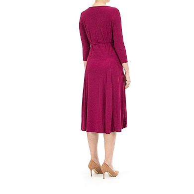 Women's Nina Leonard Grommet-Detail Midi Dress