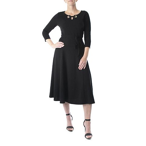 Женские платья Nina Leonard Women's Nina Leonard Grommet-Detail Midi Dress