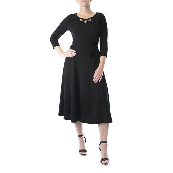Women's Nina Leonard Grommet-Detail Midi Dress