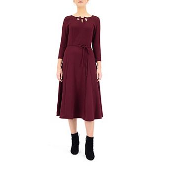 Women's Nina Leonard Grommet-Detail Midi Dress