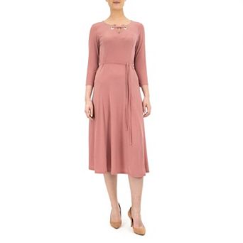 Women's Nina Leonard Grommet-Detail Midi Dress