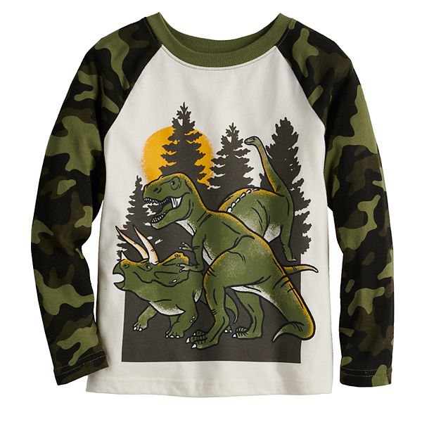 Toddler Boy Jumping Beans® Dinosaurs Camo Raglan Graphic Tee