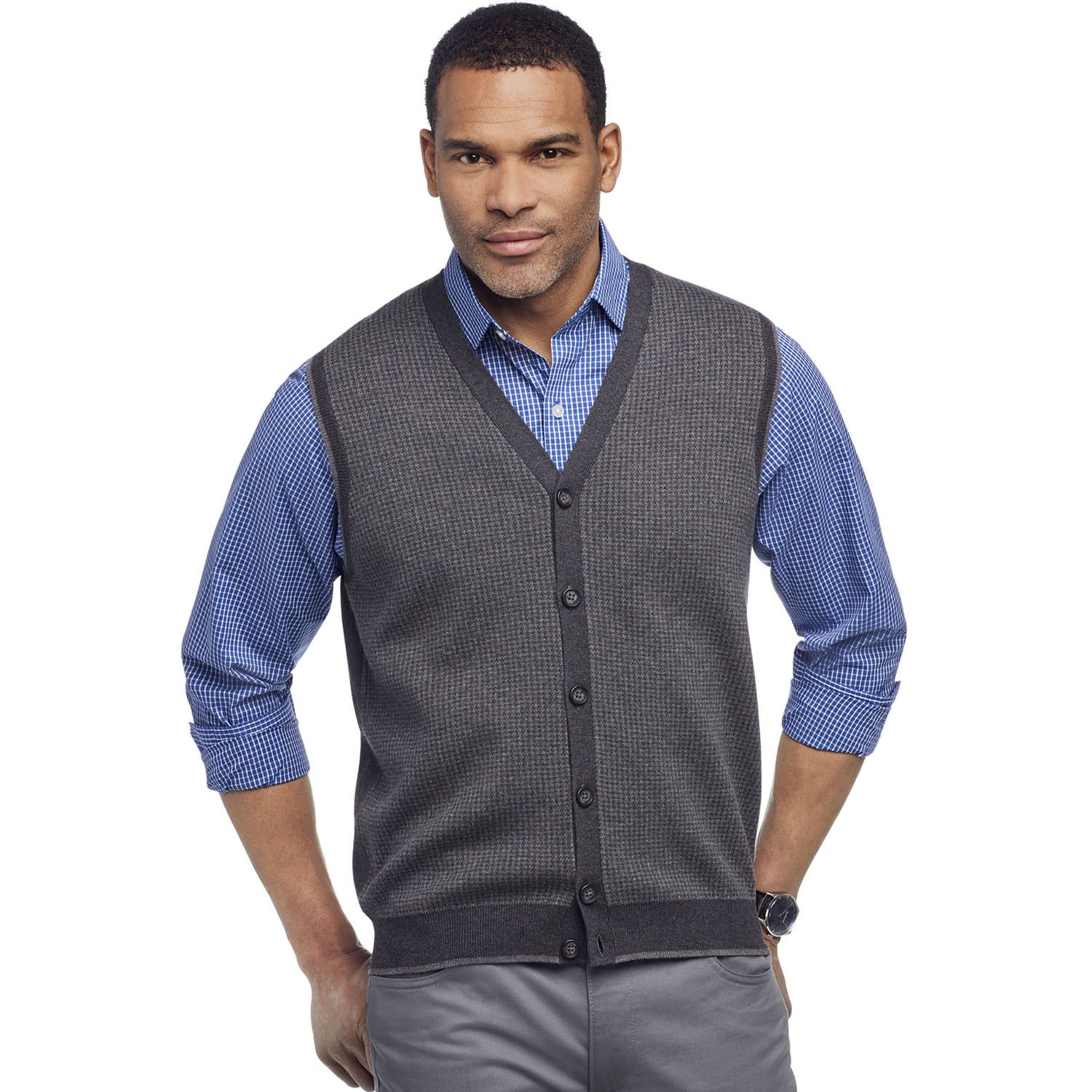 button down sweater vest