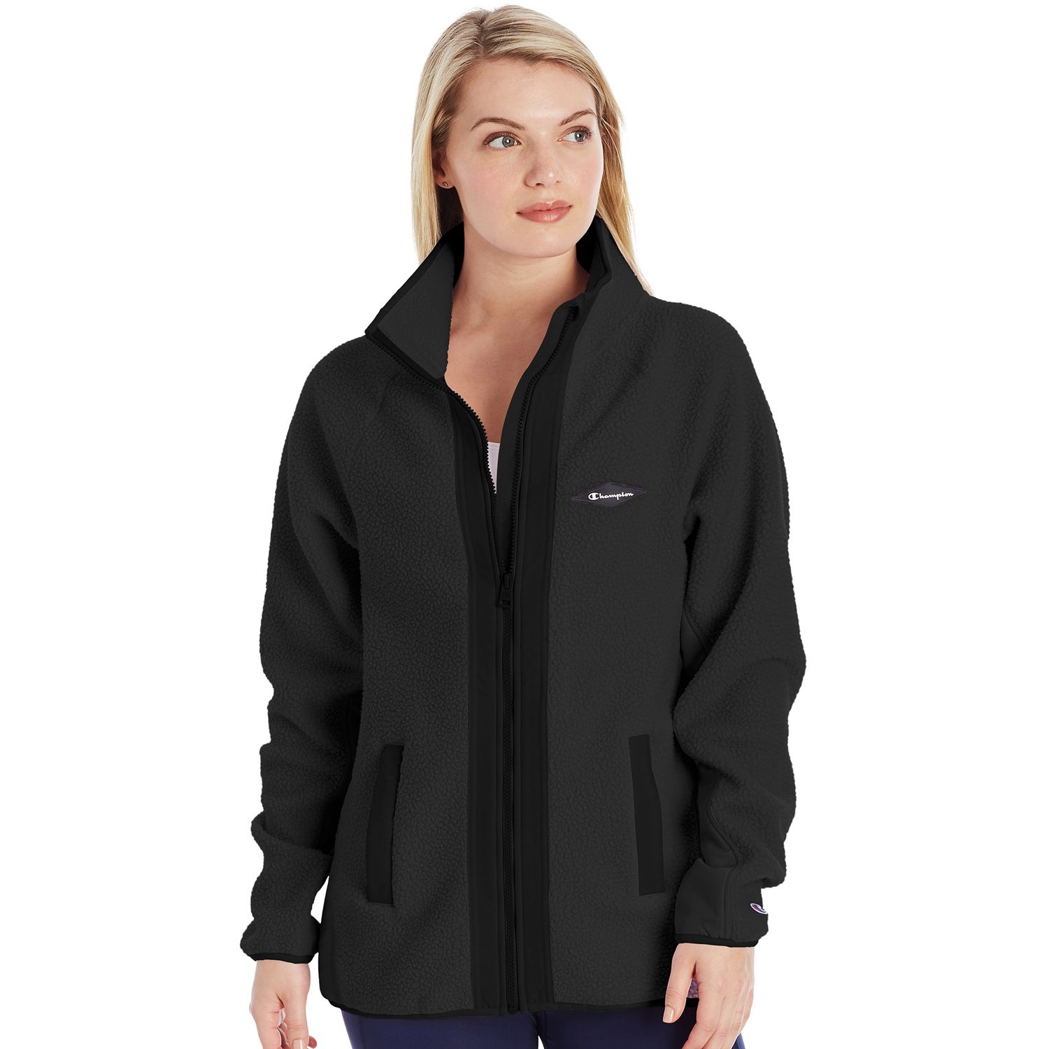 champion black zip up jacket