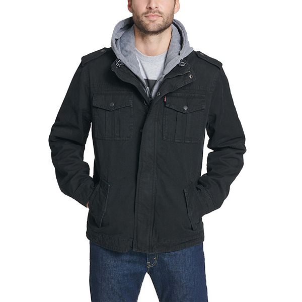 Men's Levi's® Washed Cotton Sherpa-Lined Hooded Field Coat