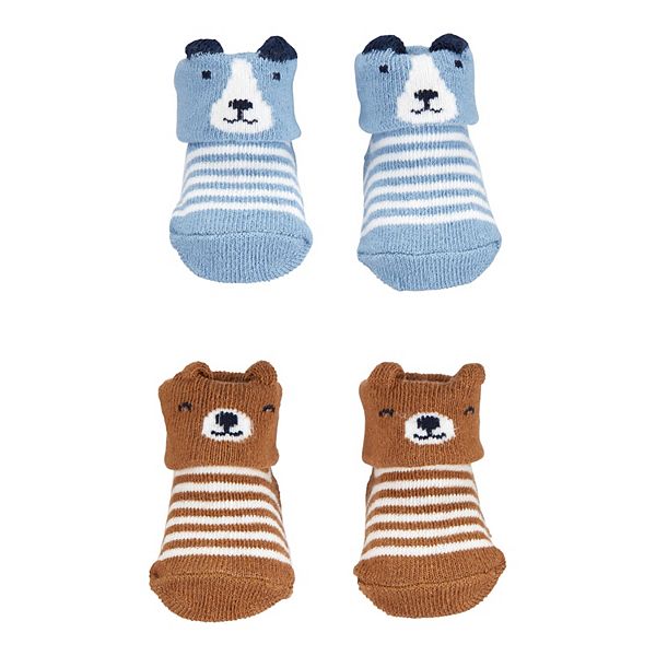 Baby Carter's 2 Pack Animal Striped Socks