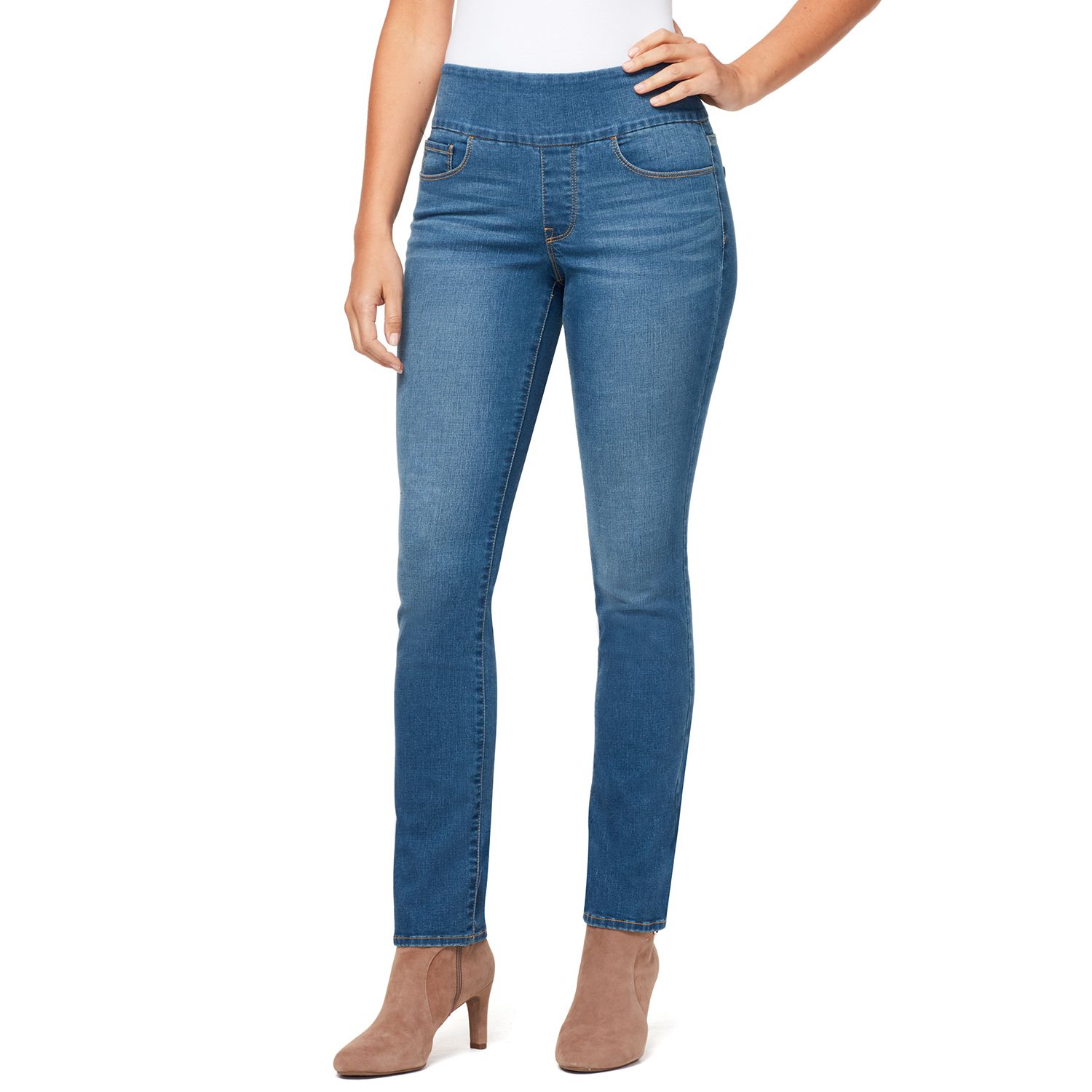 tummy control pull on jeans