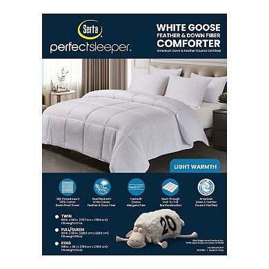 Serta White Goose Feather & Down Comforter - Light Warmth