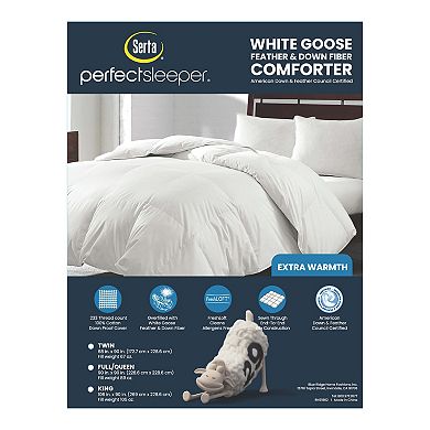 Serta White Goose Feather & Down Comforter - Extra Warmth
