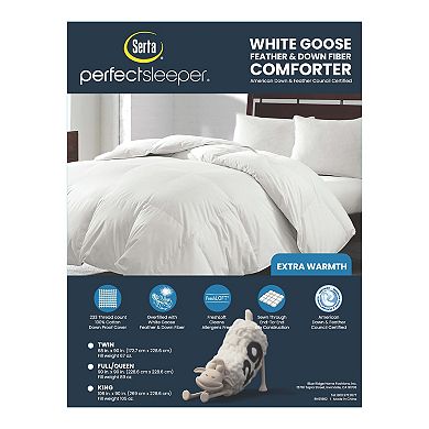 Serta White Goose Feather & Down Comforter - Extra Warmth