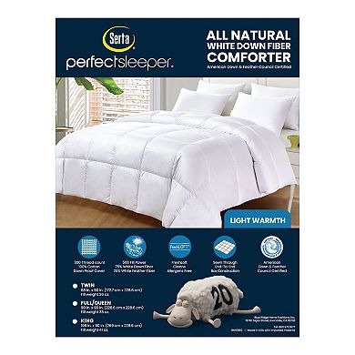 Serta White Down Fiber Comforter - Light Warmth