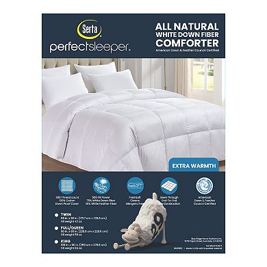 Serta White Down Fiber Comforter - All Seasons Warmth