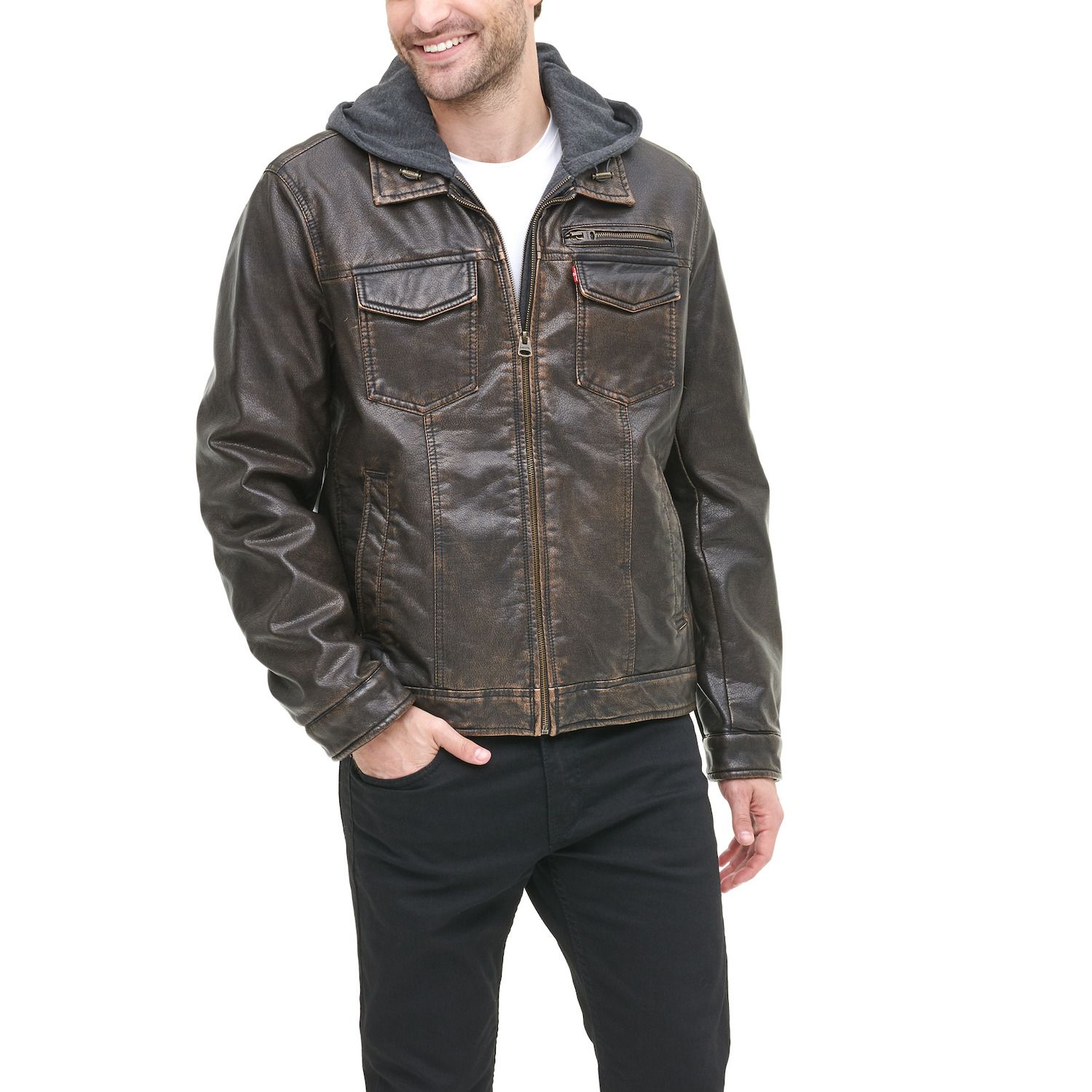 levi's faux leather jacket mens