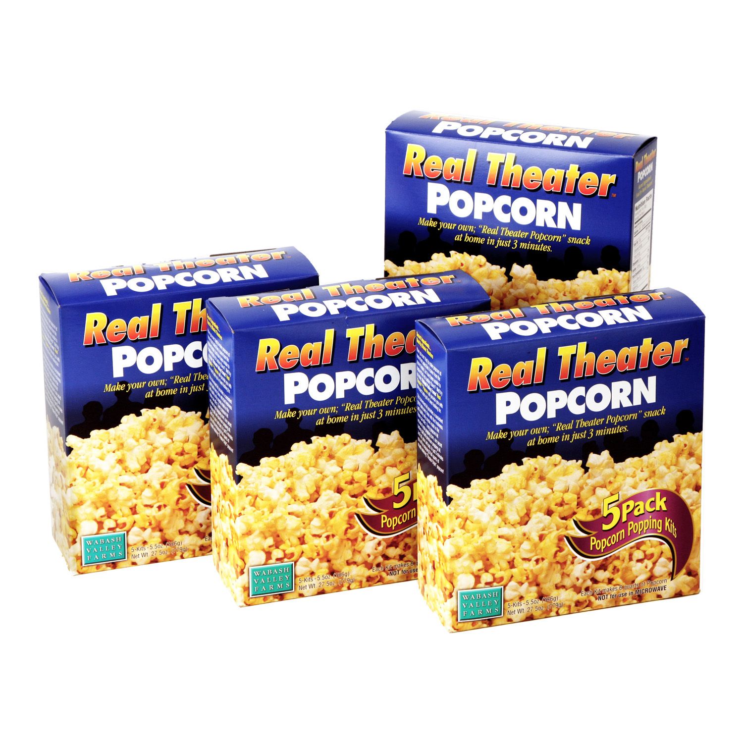 Wabash Valley Farms All Inclusive Popping Kits - Real Theater Popcorn - 5 Kit - 2 Pack