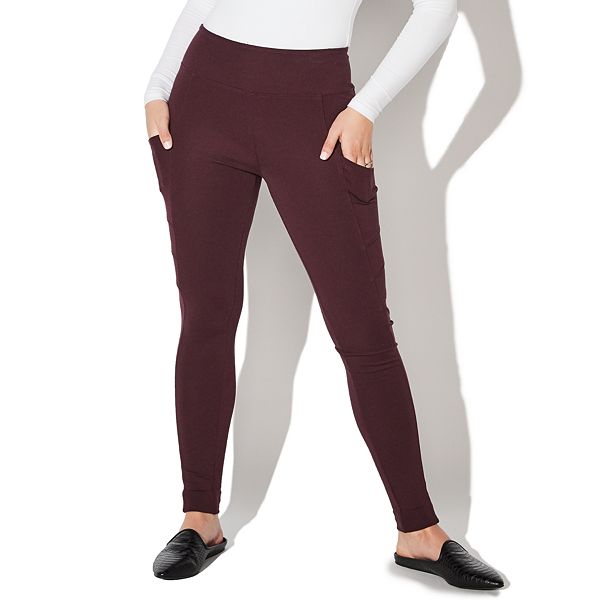 Elven burgundy wine mid length leggings, lacing on calves - Yggdrazil Lï- jade