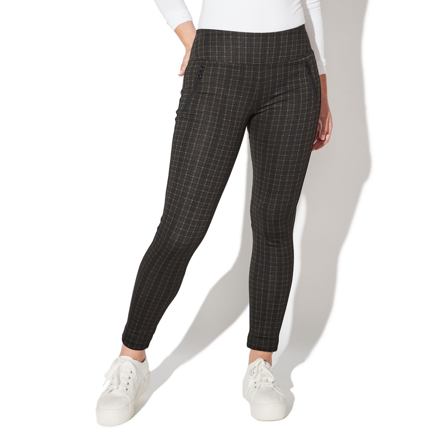 plaid ponte leggings