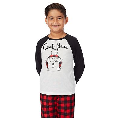 Boys 4-20 Jammies For Your Families® Cool Bear Top & Plaid Pants Pajama Set by Cuddl Duds
