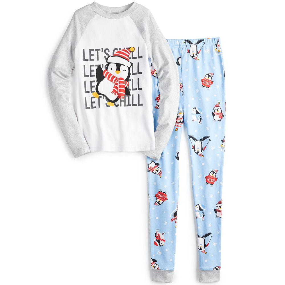 Boys 4-14 Jammies For Your Families® Cool Penguin Top & Pants Pajama ...