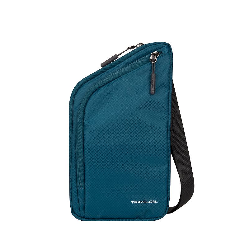 Travelon Slim Crossbody Bag, Peacock Blue