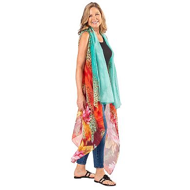 Women's Le Moda Chiffon Pleated Kimono