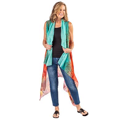 Women's Le Moda Chiffon Pleated Kimono