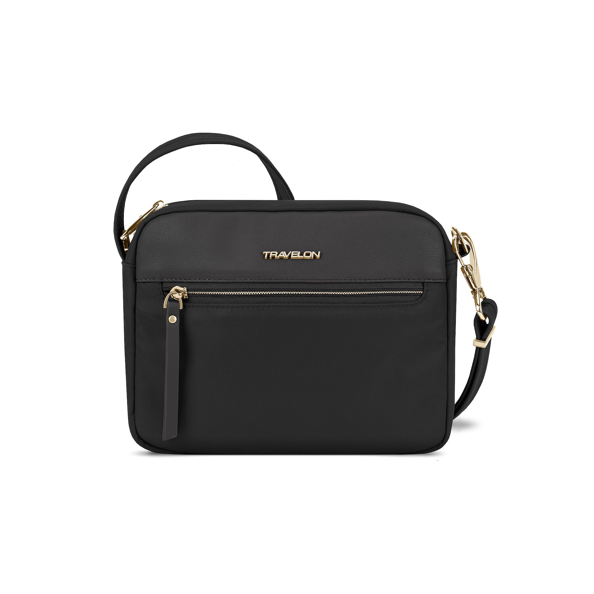 Travelon Anti-Theft Addison Dual Compartment Crossbody Bag, Black