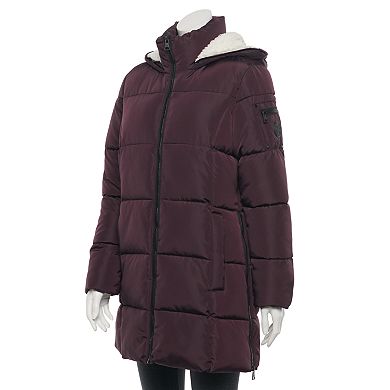Juniors' madden girl Core Faux-Fur Hood Puffer Coat