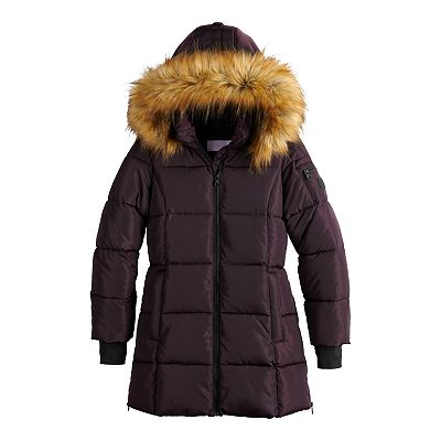 Juniors madden girl Core Faux Fur Hood Puffer Coat