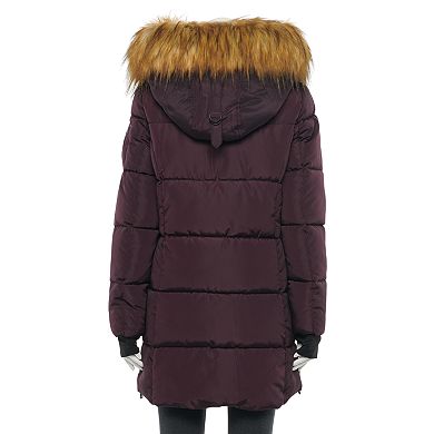 Juniors' madden girl Core Faux-Fur Hood Puffer Coat