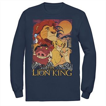 Disney's The Lion King Men's Happy Group Shot Sunset Vintage Poster Tee
