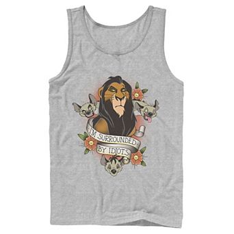Disney's The Lion King Scar With Hyenas Men's Surrounded By Idiots Tank Top