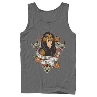 Disney's The Lion King Scar With Hyenas Men's Surrounded By Idiots Tank Top