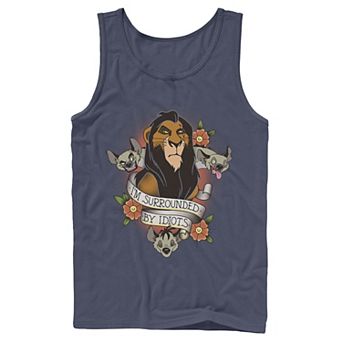 Disney's The Lion King Scar With Hyenas Men's Surrounded By Idiots Tank Top