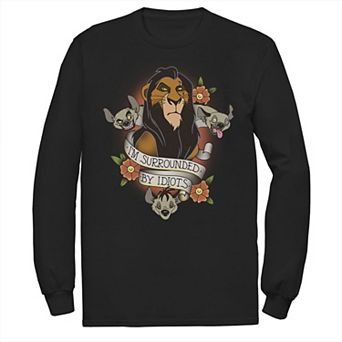 Disney's The Lion King Scar With Hyenas Men's Surrounded By Idiots Tee