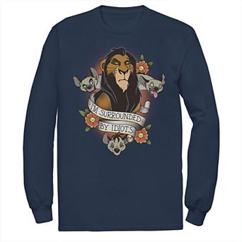 Disney's The Lion King Scar With Hyenas Men's Surrounded By Idiots Tee