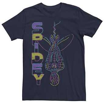 Men's Marvel Spider-Man Spidey Neon Line Art Tee