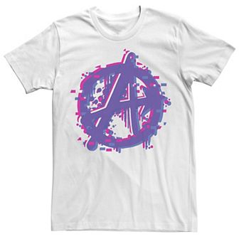 Men's Marvel Avengers Spray Painted Glitched Logo Tee