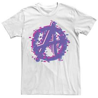 Men's Marvel Avengers Spray Painted Glitched Logo Tee