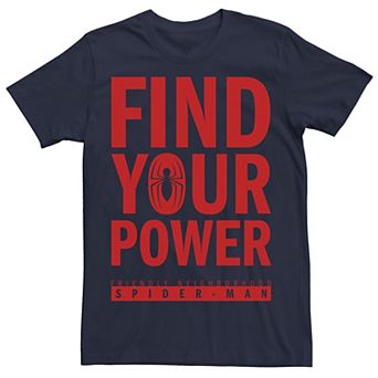 Men's Marvel Spider-Man Find Your Power Stacked Text Tee