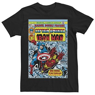 Men's Marvel Captain America & Iron Man Comic Cover Tee