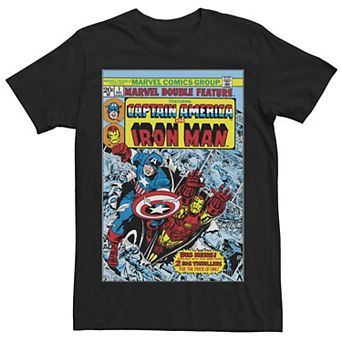 Men's Marvel Captain America & Iron Man Comic Cover Tee