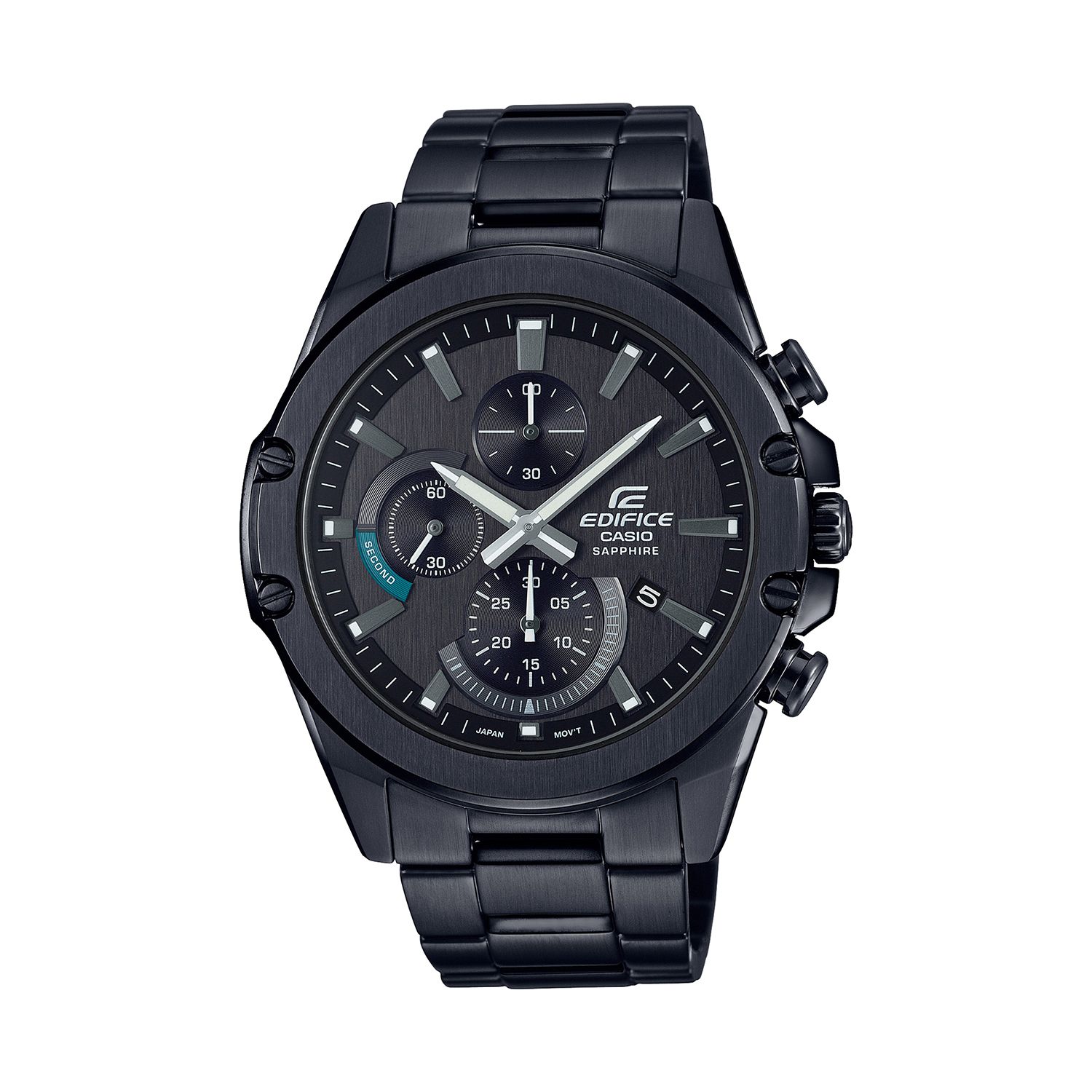 edifice casio silver tone chronograph watch