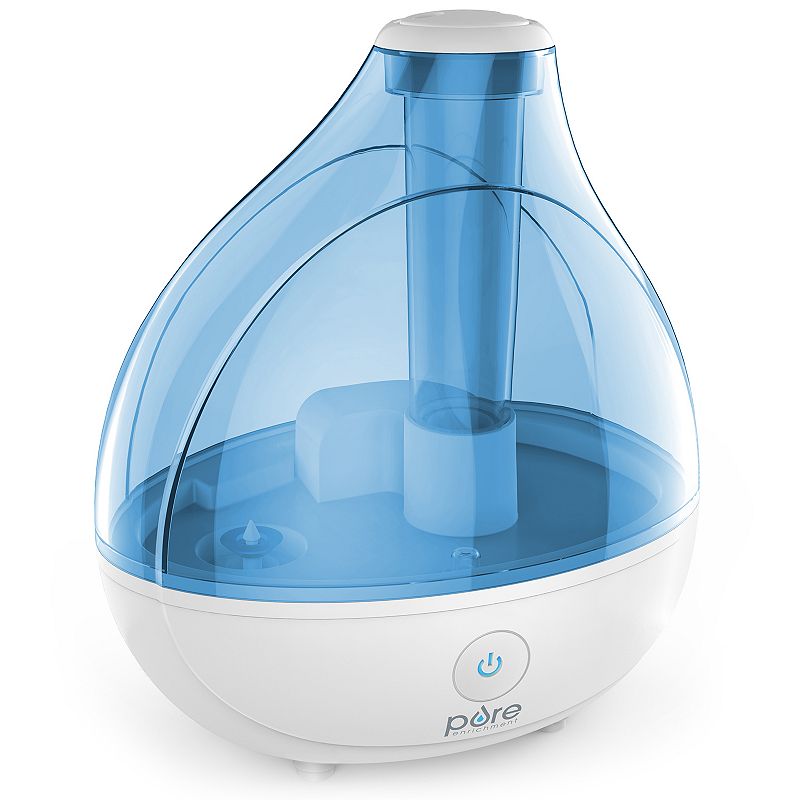 pure enrichment mistaire ultrasonic cool mist humidifier - quiet air humidifier that lasts up to 25 hours  360° rotation nozzle  auto shut-off  night light