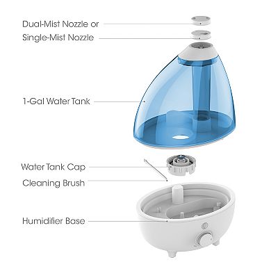 Pure Enrichment Extra-Large Ultrasonic Cool Mist Humidifier with Optional Night Light for 24 Hour Use