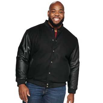 Big & Tall Vintage Leather Wool-Blend Varsity Jacket
