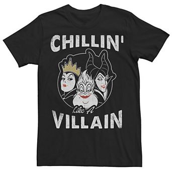 Disney Villains Men's Chillin' Villain Distressed Group Shot Logo Tee