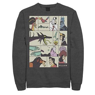 Disney Villains Men's Comic Style Portrait Panels Sweatshirt